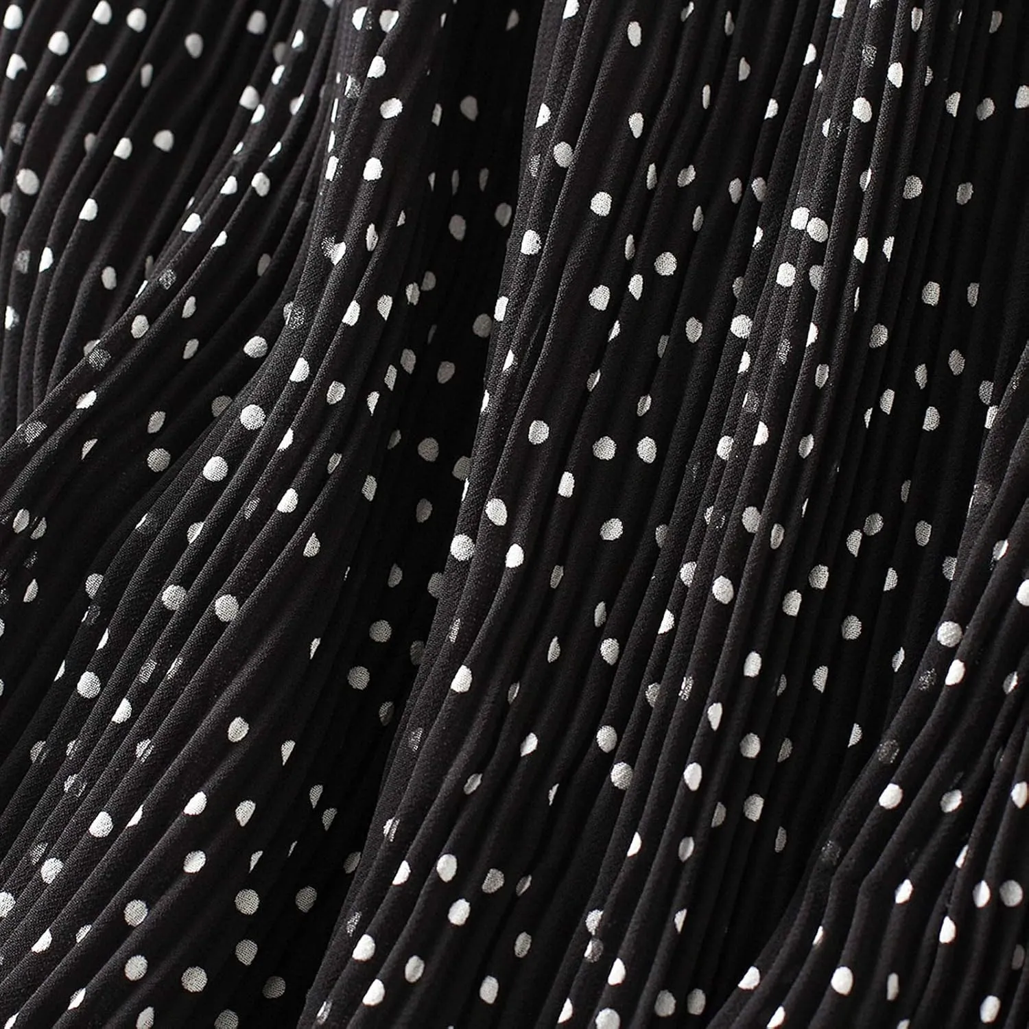 Womens Elastic Summer High Waist Polka Dot Pleated Skirt Midi Maxi Swing Boho Floral Print A Line Maxi Skirt (Color : C, Size : One Size)