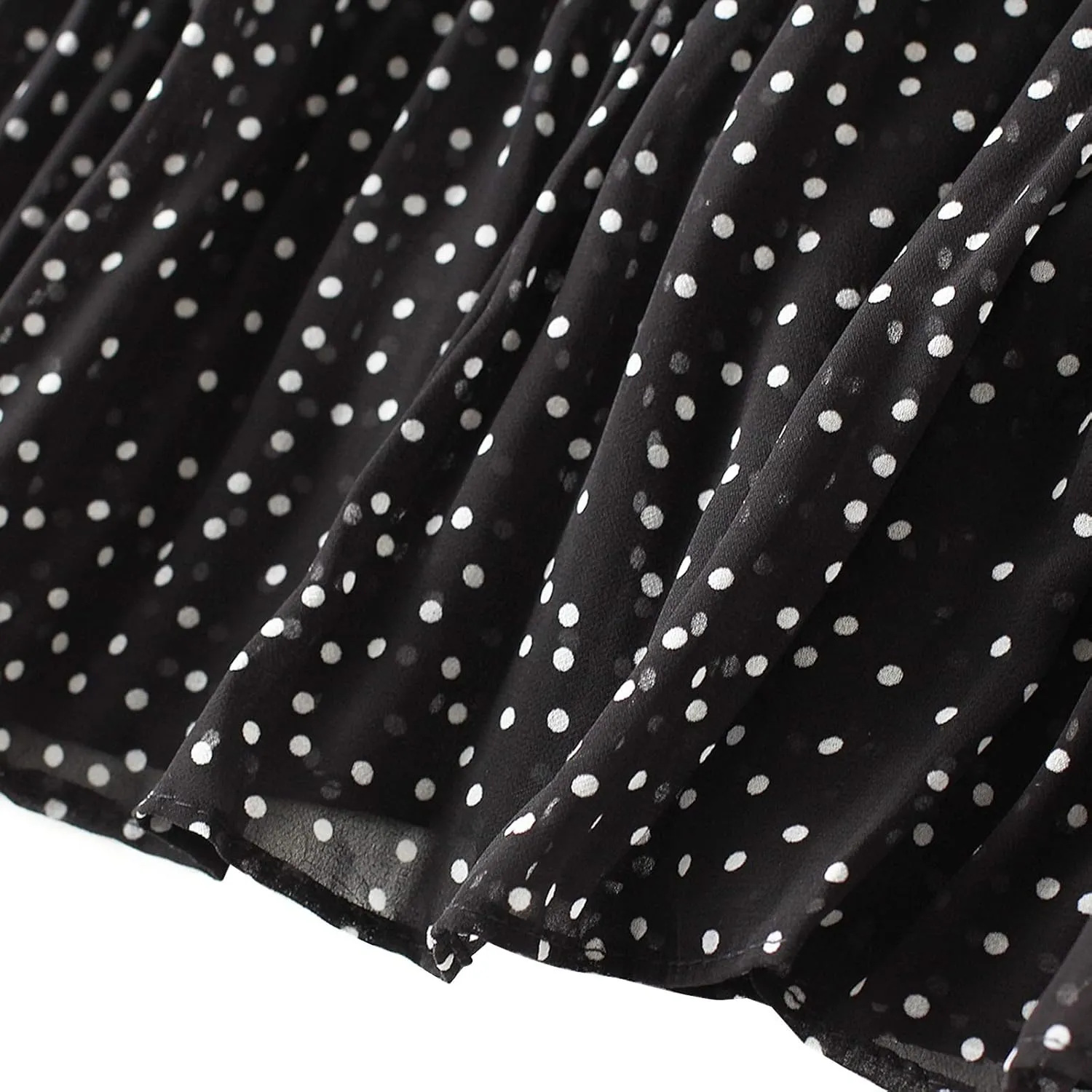 Womens Elastic Summer High Waist Polka Dot Pleated Skirt Midi Maxi Swing Boho Floral Print A Line Maxi Skirt (Color : C, Size : One Size)