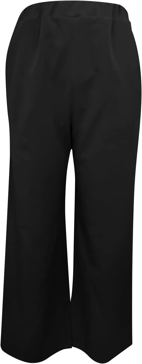 Womens High Waist Wide Leg Pants Casual Summer Elastic Waist Loose Comfy Flowy Lounge Pant Trouser with Pockets