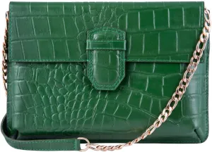 Womens Leather Clutch Cross Body Shoulder Printed Cowhide Bag