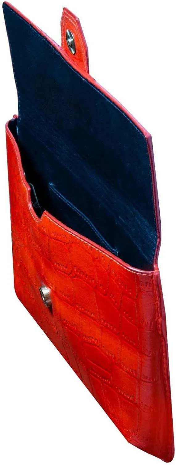 Womens Leather Clutch Cross Body Shoulder Printed Cowhide Bag