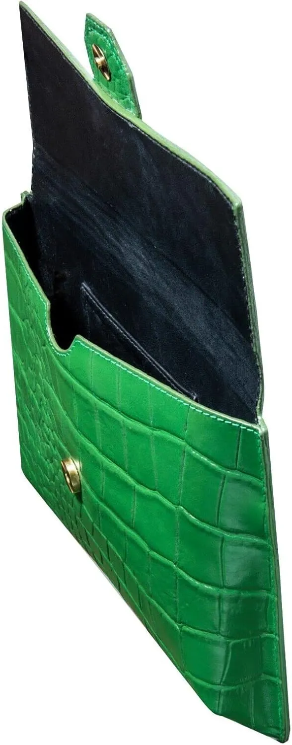 Womens Leather Clutch Cross Body Shoulder Printed Cowhide Bag