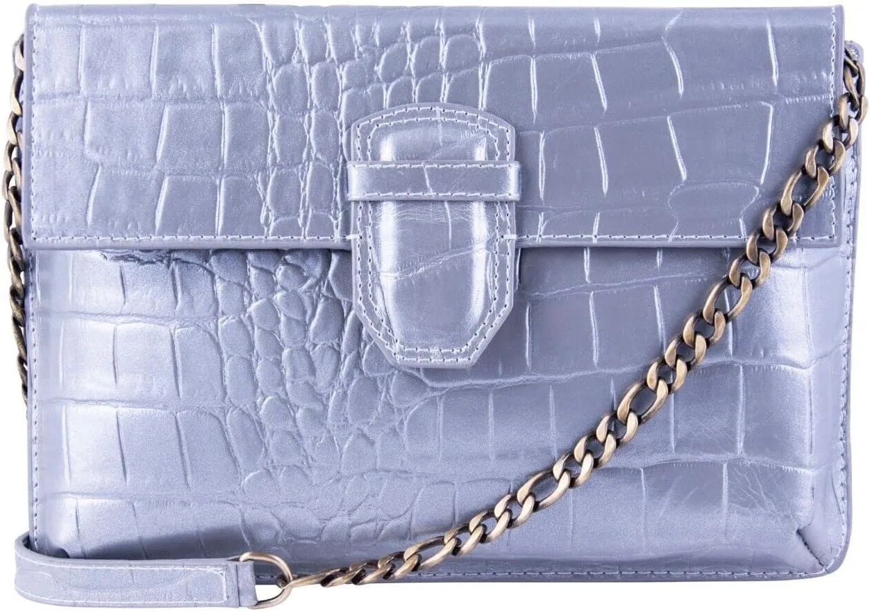 Womens Leather Clutch Cross Body Shoulder Printed Cowhide Bag