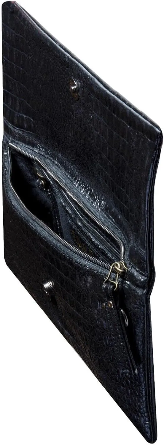 Womens Leather Clutch Cross Body Shoulder Printed Cowhide Bag