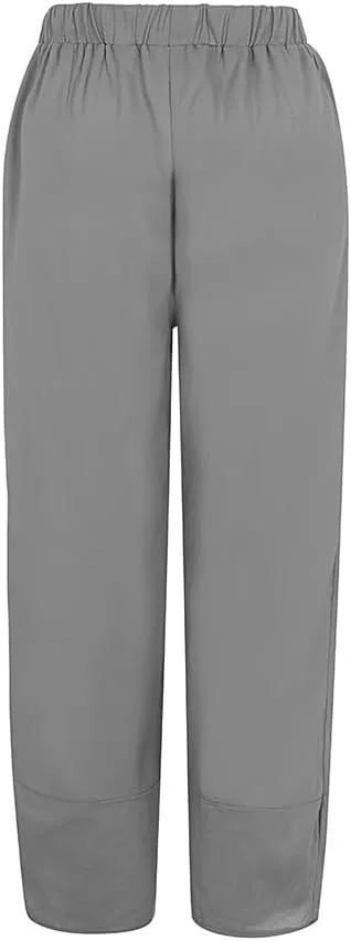 Womens Plaid Pants Cotton Palazzo Pants Wide Leg Long Pant Trousers with Pocket 2025 Beach Travel Vacation Outfits