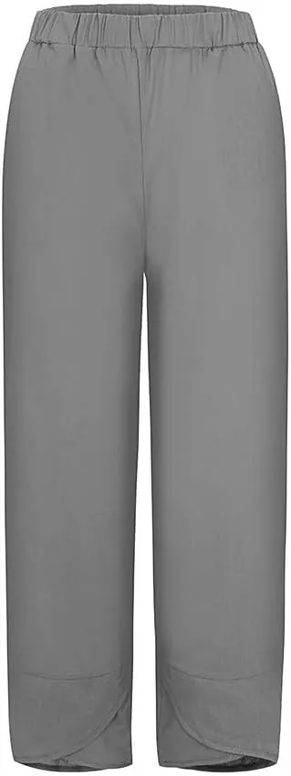 Womens Plaid Pants Cotton Palazzo Pants Wide Leg Long Pant Trousers with Pocket 2025 Beach Travel Vacation Outfits