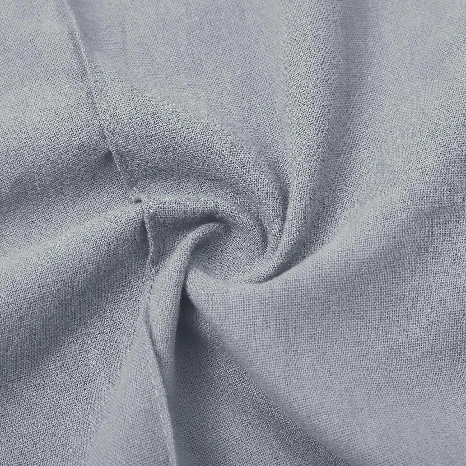 Women's Solid Cotton Linen Straight Pants Drawstring Loose Fit Summer Pants Wide Leg Trousers with Side Pockets for Causal