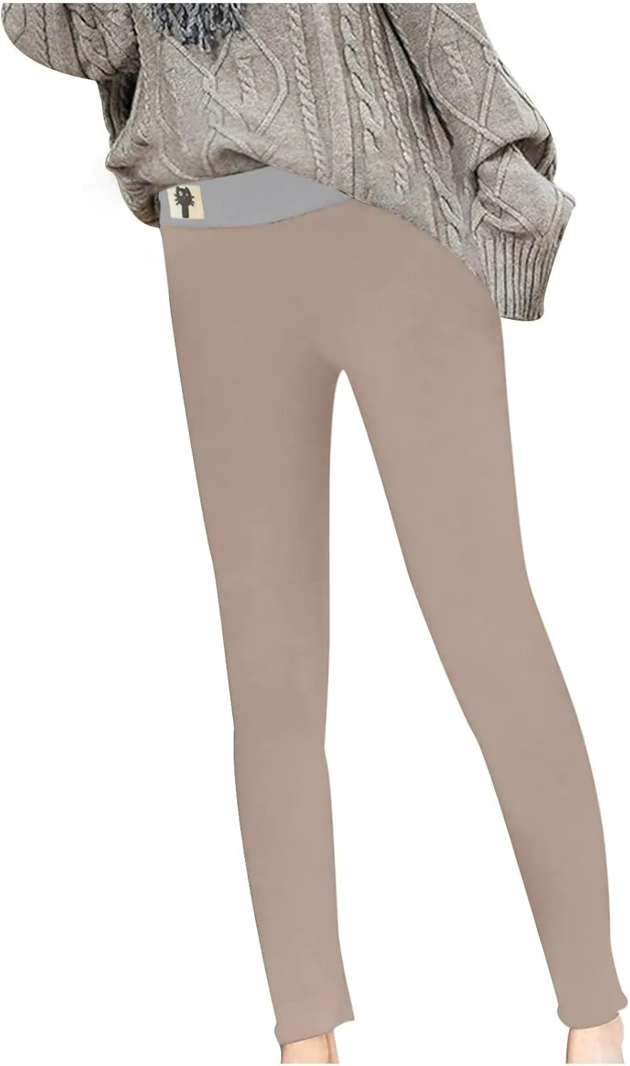 Womens Thermal Underwear Sets Lose Feleece Pull On High Waisted Thermal Winter Warm Yoga Pants