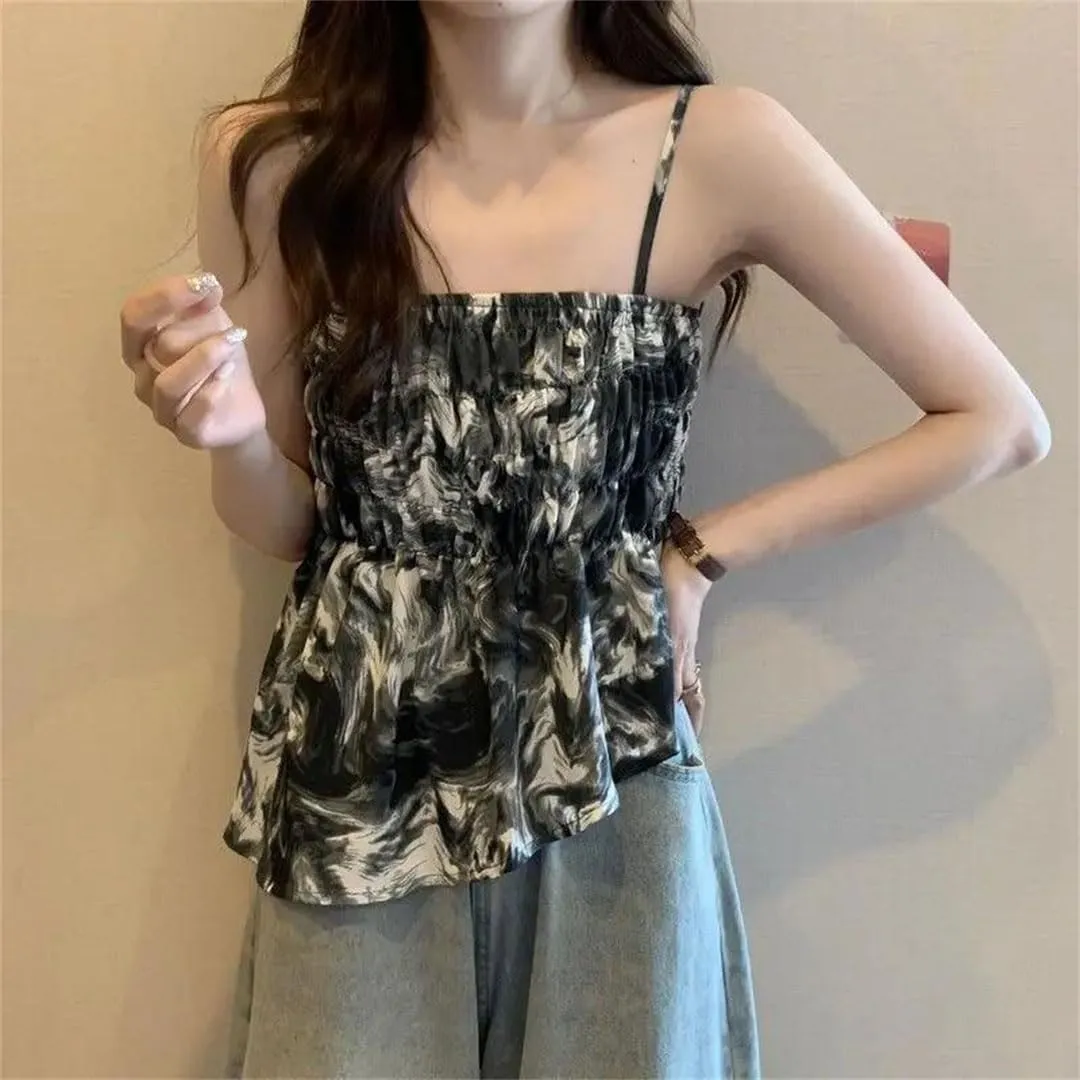 Women's Tie Dye Sleeveless Camisole Vintage Printing