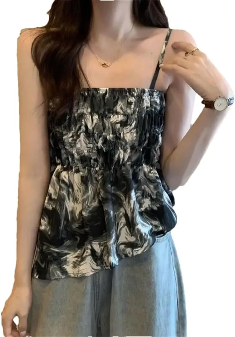 Women's Tie Dye Sleeveless Camisole Vintage Printing