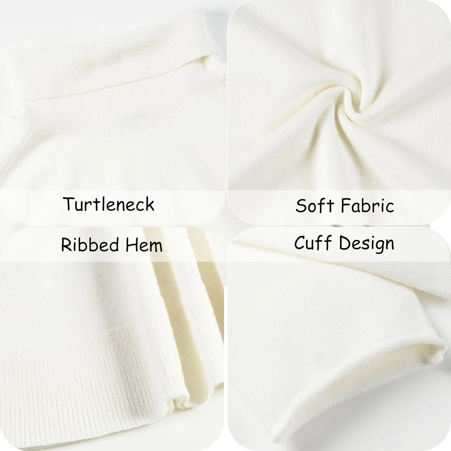 Women's Turtleneck Knit Pullover Long Sleeve Casual Oversized Curved Hemline Sweater Tops