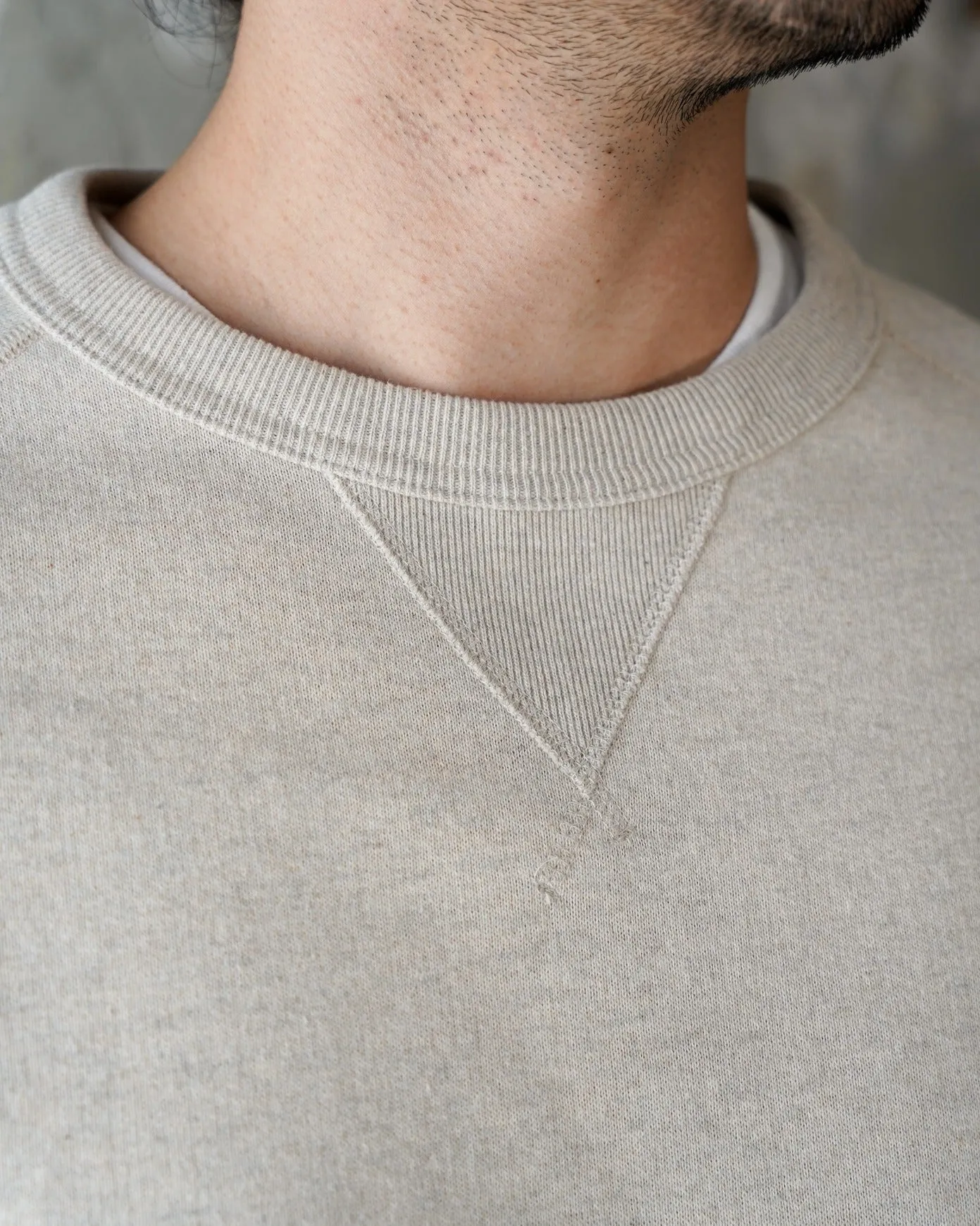 Wonder Looper Fleeced Foxfibre® Pullover Crew Neck - Oatmeal