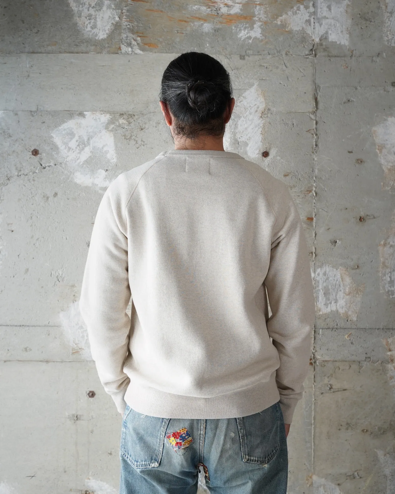 Wonder Looper Fleeced Foxfibre® Pullover Crew Neck - Oatmeal