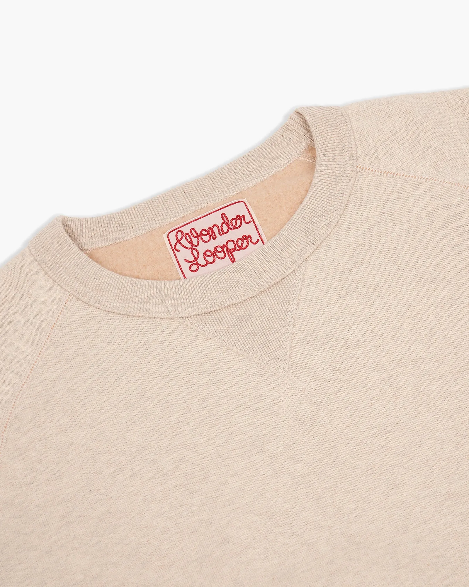 Wonder Looper Fleeced Foxfibre® Pullover Crew Neck - Oatmeal
