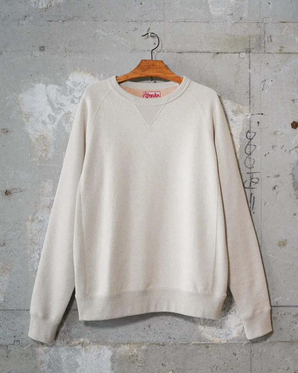 Wonder Looper Fleeced Foxfibre® Pullover Crew Neck - Oatmeal