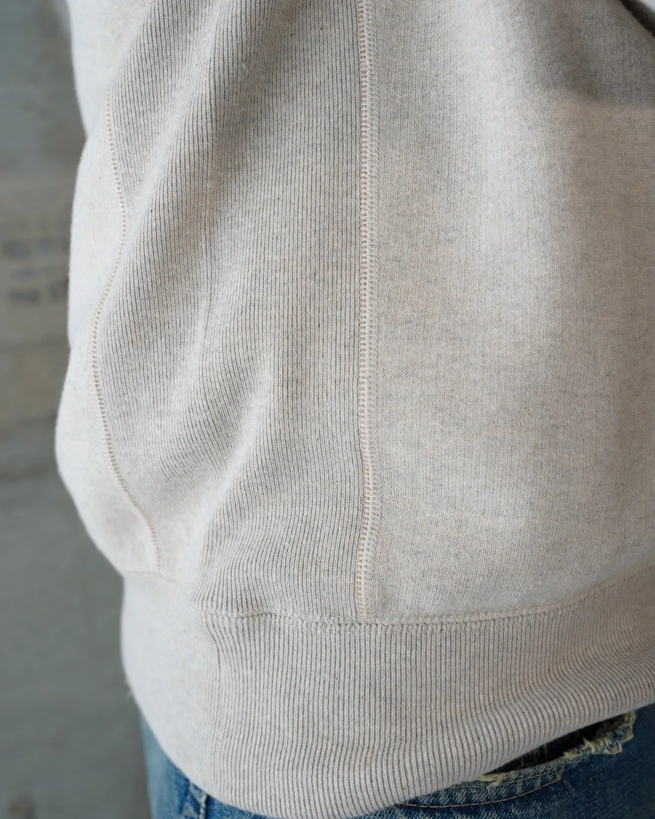 Wonder Looper Fleeced Foxfibre® Pullover Crew Neck - Oatmeal
