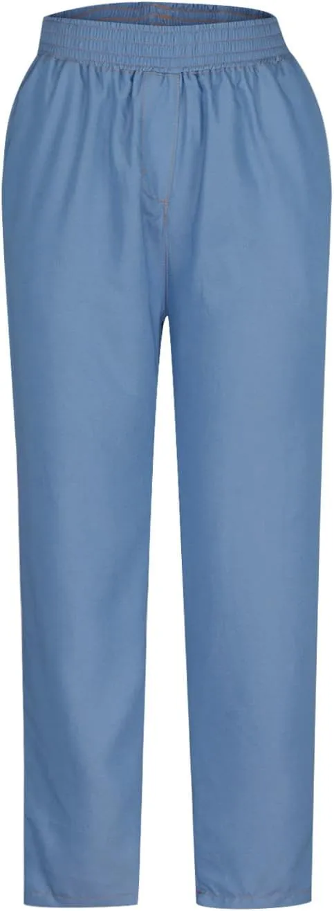 yardsong Womens Summer Casual Denim Pants Elastic High Waist Trendy Lightweight Jeans Loose Wide Leg Trousers with Pockets