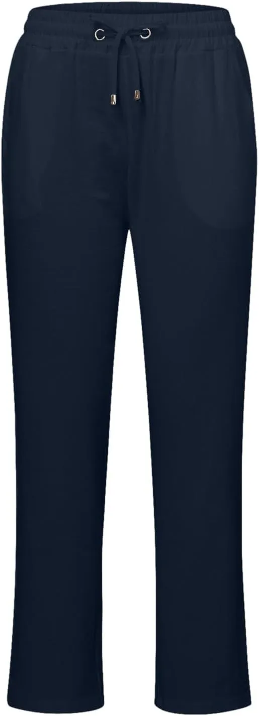YRAETENM Womens Casual Cotton Linen Pants Summer Lightweight Loose Fit Elastic Waist Trousers Plus Size Lounge Long Trousers