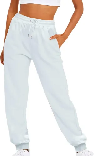 ZDRZK Womens Pants Casual Fleece Baggy Lace-Up Elastic Waist Jogger Sweatpants Bunched Feet Workout Lounge Trousers