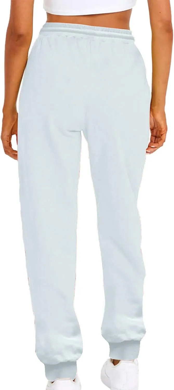 ZDRZK Womens Pants Casual Fleece Baggy Lace-Up Elastic Waist Jogger Sweatpants Bunched Feet Workout Lounge Trousers