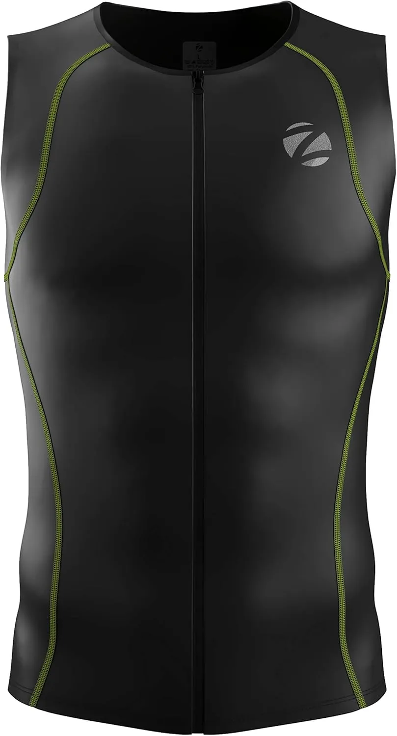 Zimco Men Performance Triathlon Tank Tri Top Triathlon Singlet Tri Shirt Full Zipper Swim Bike Run