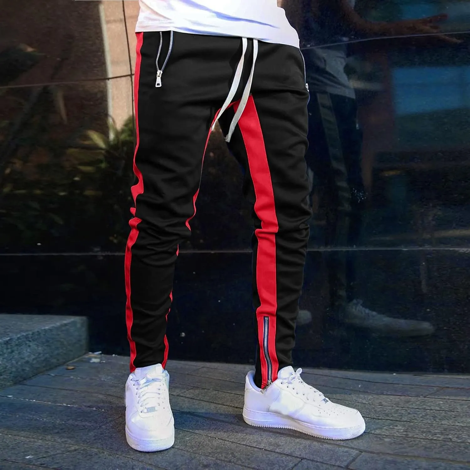 ZYXTIM Big and Tall Men Cargo Jogger Sweat Pants Slim-Fit Basic Active Casual Tapered Sweatpants with Pockets